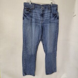 Cinch Black Label 2.0 Mens Jeans 38x32 Blue Denim Straight Leg Relaxed Fit
